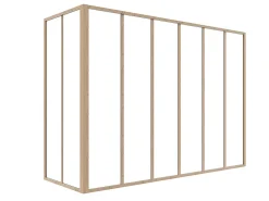 Vente-unique Verrière<Verrière d'angle d'atelier en aluminium thermolaqué - L180 x L60 x H130 - Naturel clair - BAYVIEW