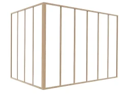 Vente-unique Verrière d'angle d'atelier en aluminium thermolaqué - L180 x L120 x H130 - Naturel clair - BAYVIEW- Verrière