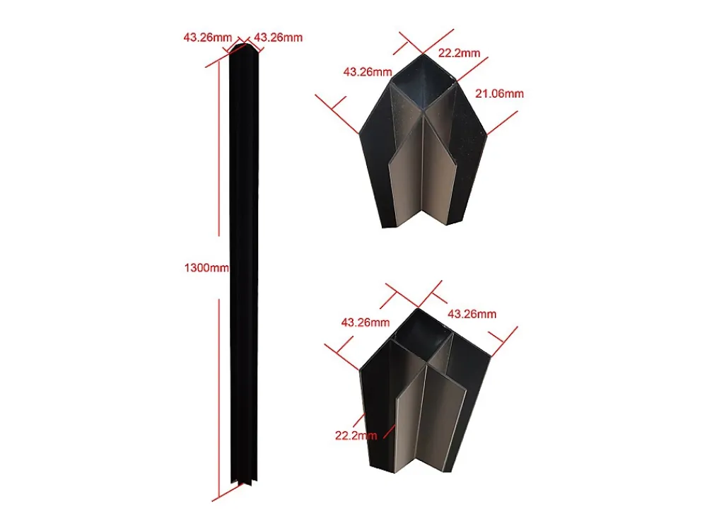 Vente-unique Verrière d'angle d'atelier en aluminium thermolaqué - L210 x L210 x H130 - Noir - BAYVIEW- Verrière