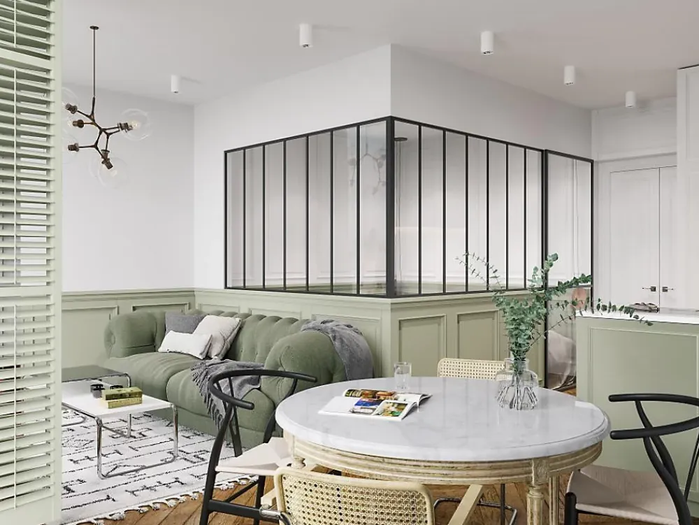 Vente-unique Verrière d'angle d'atelier en aluminium thermolaqué - L210 x L210 x H130 - Noir - BAYVIEW- Verrière