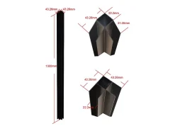 Vente-unique Verrière<Verrière d'angle d'atelier en aluminium thermolaqué - L180 x L120 x H130 - Noir - BAYVIEW