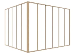 Vente-unique Verrière d'angle d'atelier en aluminium thermolaqué - L180 x L150 x H130 - Naturel clair - BAYVIEW- Verrière