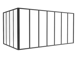Vente-unique Verrière d'angle d'atelier en aluminium thermolaqué - L210 x L120 x H105 - Noir - BAYVIEW- Verrière