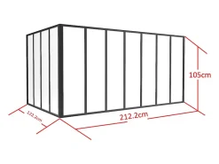Vente-unique Verrière d'angle d'atelier en aluminium thermolaqué - L210 x L120 x H105 - Noir - BAYVIEW- Verrière