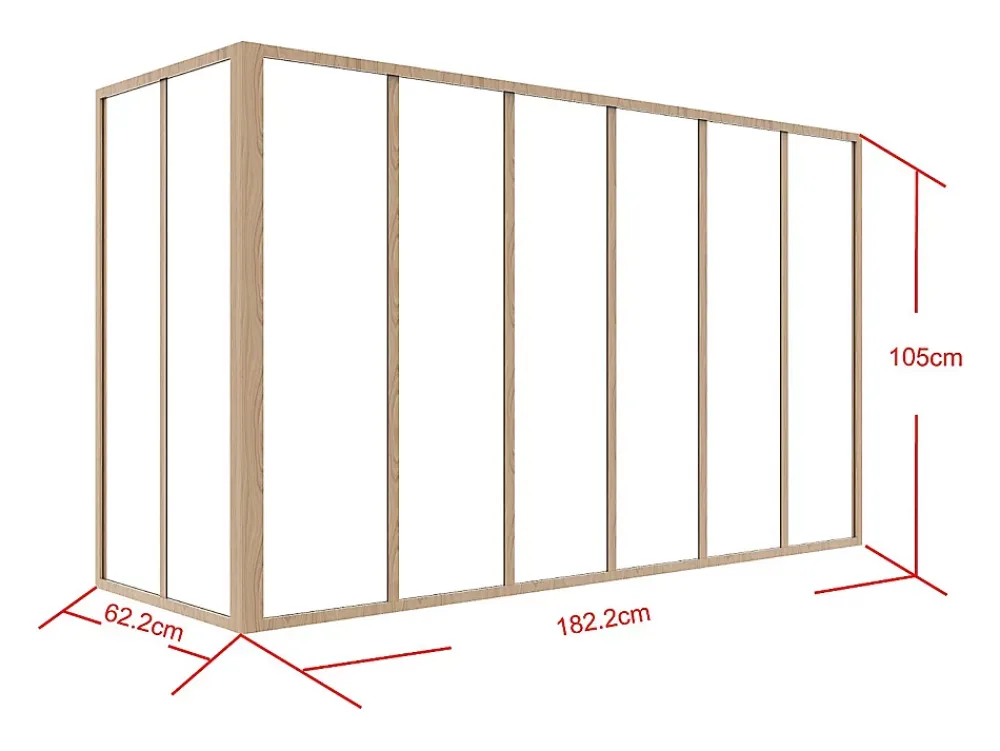 Vente-unique Verrière d'angle d'atelier en aluminium thermolaqué - L180 x L60 x H105 - Naturel clair - BAYVIEW- Verrière