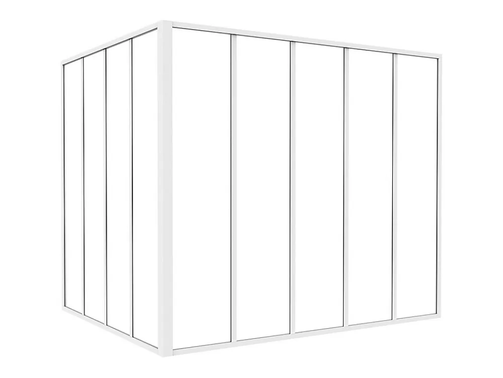 Vente-unique Verrière<Verrière d'angle d'atelier en aluminium thermolaqué - L150 x L120 x H130 - Blanc - BAYVIEW