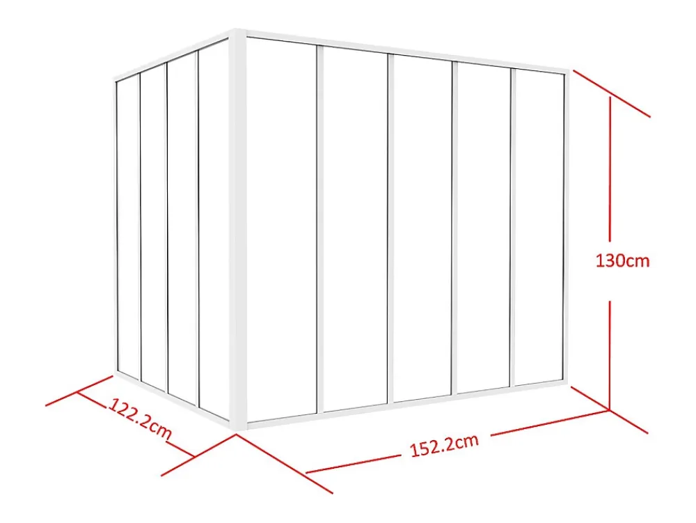 Vente-unique Verrière<Verrière d'angle d'atelier en aluminium thermolaqué - L150 x L120 x H130 - Blanc - BAYVIEW
