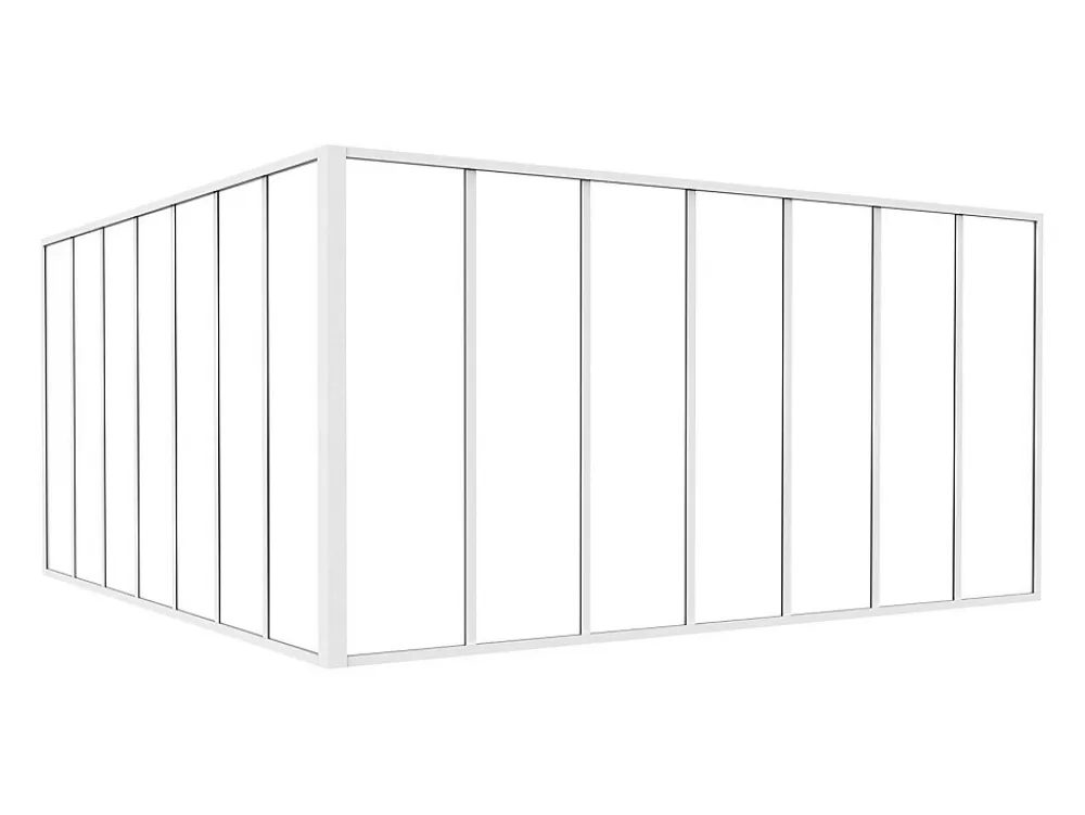 Vente-unique Verrière<Verrière d'angle d'atelier en aluminium thermolaqué - L210 x L210 x H105 - Blanc - BAYVIEW