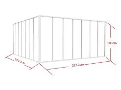 Vente-unique Verrière<Verrière d'angle d'atelier en aluminium thermolaqué - L210 x L210 x H105 - Blanc - BAYVIEW