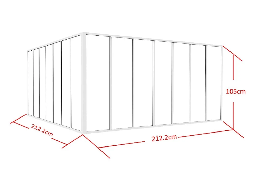 Vente-unique Verrière<Verrière d'angle d'atelier en aluminium thermolaqué - L210 x L210 x H105 - Blanc - BAYVIEW