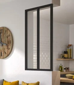 Optimum Verrière<Verrière en aluminium noir 2 carreaux H.110 x 63,2 cm