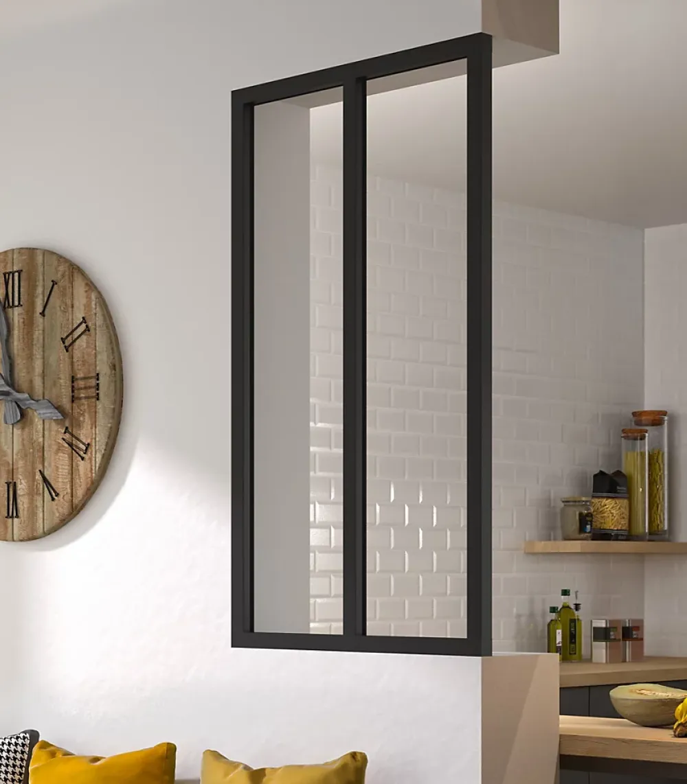 Optimum Verrière<Verrière en aluminium noir 2 carreaux H.110 x 63,2 cm