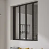 Optimum Verrière en aluminium noir 4 carreaux H.110 x 123,2 cm- Verrière
