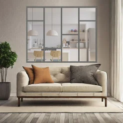 MySystem Verrière<Verrière Loft 4 sections - L x H : 140 x 150 cm - Laqué gris 7016 granité - vitrages inclus