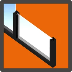 MySystem Verrière Loft 5 sections - L x H : 220 x 125 cm - Laqué gris 7016 granité - vitrages inclus- Verrière