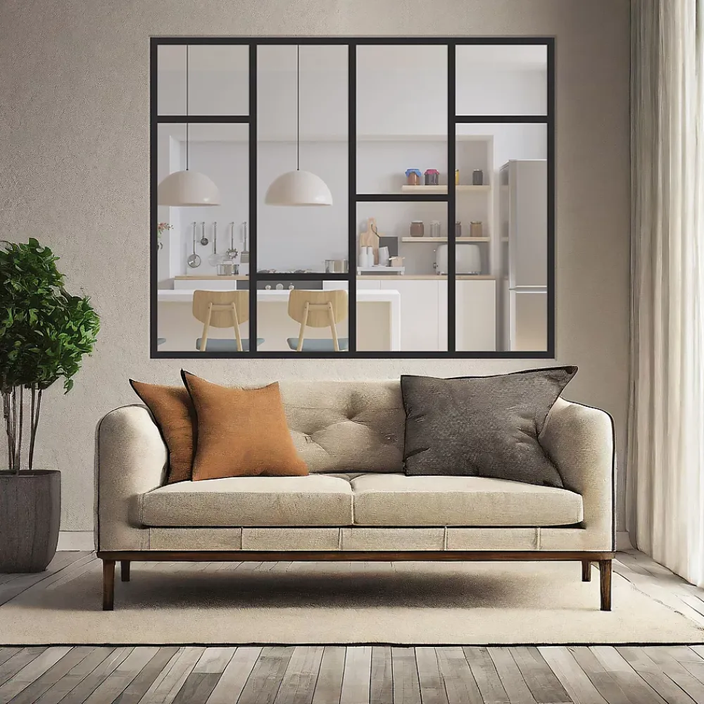 MySystem Verrière<Verrière Loft 4 sections - L x H : 160 x 150 cm - Laqué noir 9005 granité - vitrages inclus