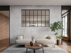 Vente-unique Verrière style orangerie en aluminium thermolaqué - 210x130 cm - Noir - ORANSA- Verrière
