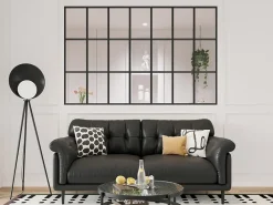 Vente-unique Verrière style orangerie en aluminium thermolaqué - 210x130 cm - Noir - ORANSA- Verrière