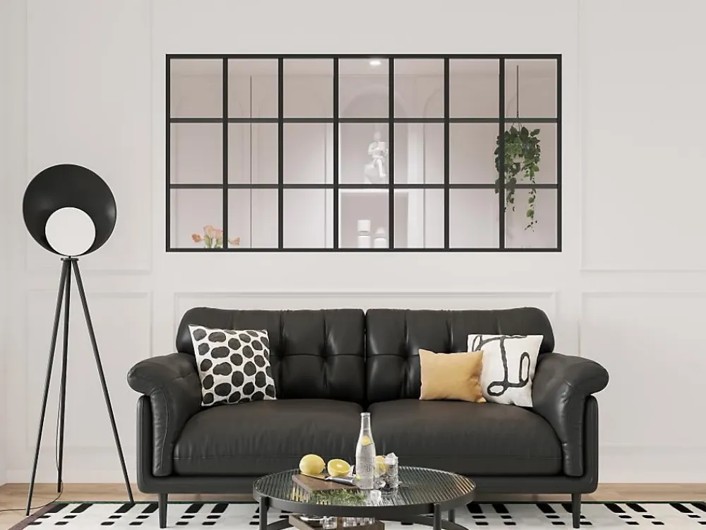 Vente-unique Verrière<Verrière style orangerie en aluminium thermolaqué - 210 x 105 cm - Noir - ORANSA