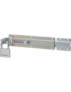 Thirard Accesoire Pour Volet<Verrou transversal, porte cadenas cadenassable, longueur 230mm, pêne plat coulissant, acier zingué -