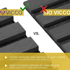 Vicco Lambris Mural<Panneau mural Chêne noir 12 pièces