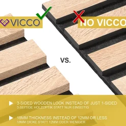Vicco Lambris Mural<Panneau mural Chêne 4 pièces