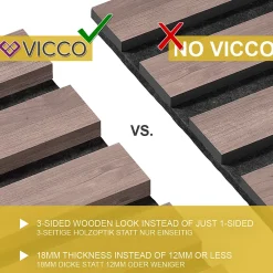 Vicco Lambris Mural<Panneau mural noyer/marron 12 pièces
