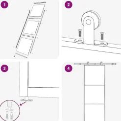 Vidaxl Porte Coulissante<Porte coulissante Verre ESG et aluminium 76x205 cm Noir, 76 x 205 cm (l x H)