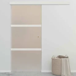 Vidaxl Porte Coulissante Porte Suspendue Système de Suspension avec Rail Chambre Maison Intérieur Verre ESG et Aluminium 288053- Porte Coulissante