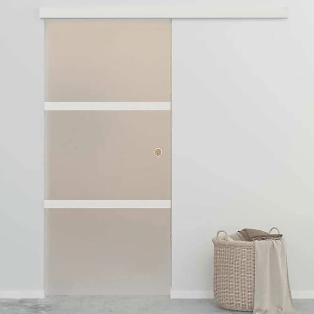 Vidaxl Porte Coulissante Porte Suspendue Système de Suspension avec Rail Chambre Maison Intérieur Verre ESG et Aluminium 288053- Porte Coulissante