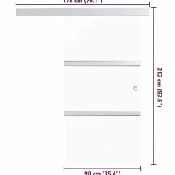Vidaxl Porte Coulissante Porte Suspendue Système de Suspension avec Rail Chambre Maison Intérieur Verre ESG et Aluminium 288053- Porte Coulissante