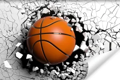 Muralo Papier Peint Panoramique<Vlieseline Papier Peint Photo BASKET-BALL Abstraction 3D Pour Chambre Enfants 90cm x 60cm