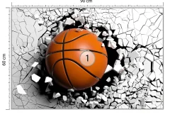 Muralo Papier Peint Panoramique<Vlieseline Papier Peint Photo BASKET-BALL Abstraction 3D Pour Chambre Enfants 90cm x 60cm