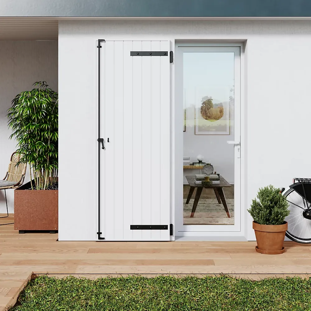 Fortia Volet battant aluminium blanc - l.120 x H.215 cm - 2 vantaux- Volet Battant