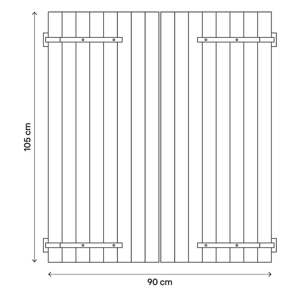 Fortia Volet battant bois naturel - l.90 x H.105 cm - 2 vantaux- Volet Battant