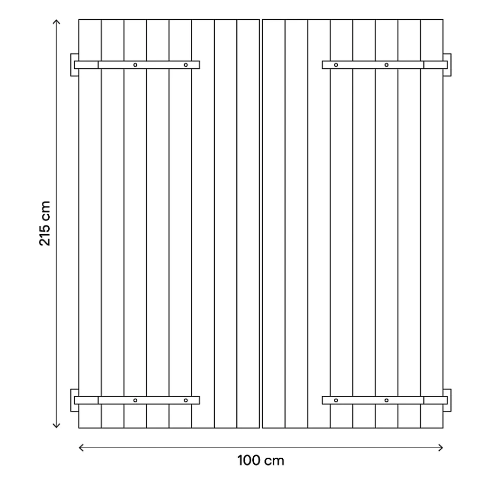 Fortia Volet battant bois naturel - l.100 x H.215 cm - 2 vantaux- Volet Battant