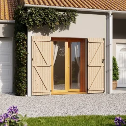 Fortia Volet battant bois naturel - l.120 x H.205 cm - 2 vantaux- Volet Battant