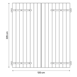 Fortia Volet battant bois naturel - l.120 x H.225 cm - 2 vantaux- Volet Battant