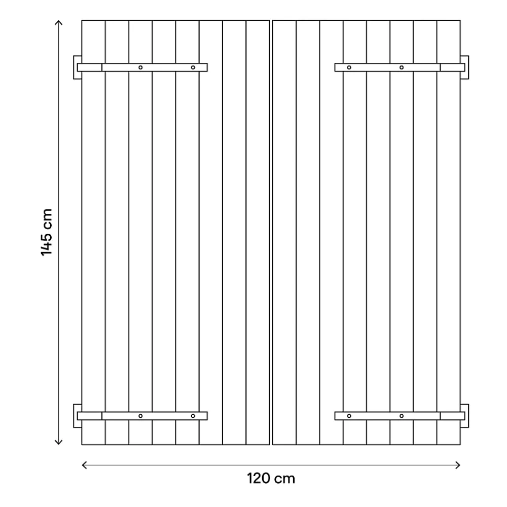 Fortia Volet battant bois naturel - l.120 x H.145 cm - 2 vantaux- Volet Battant