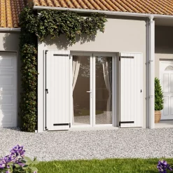 Fortia Volet battant uPVC blanc - l.120 x H.225 cm - 2 vantaux- Volet Battant
