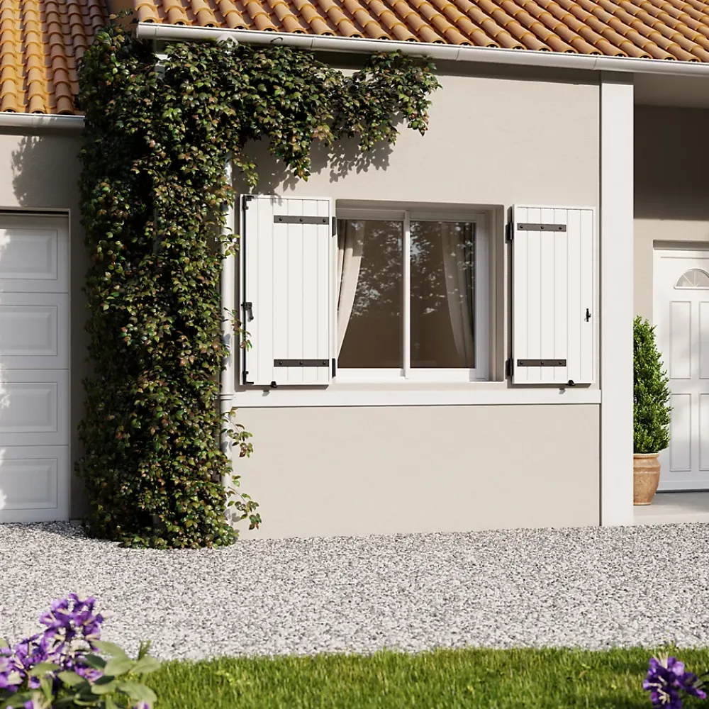 Fortia Volet battant uPVC blanc - l.100 x H.155 cm - 2 vantaux- Volet Battant