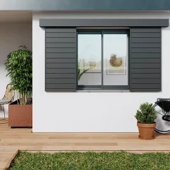 Fortia Volet Coulissant<Volet coulissant aluminium anthracite - l.120 x H.125 cm - 2 vantaux