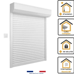 Volet-Moustiquaire Volet Roulant<Volet Roulant ALU H170 cm x L150 cm Electrique Filaire Blanc