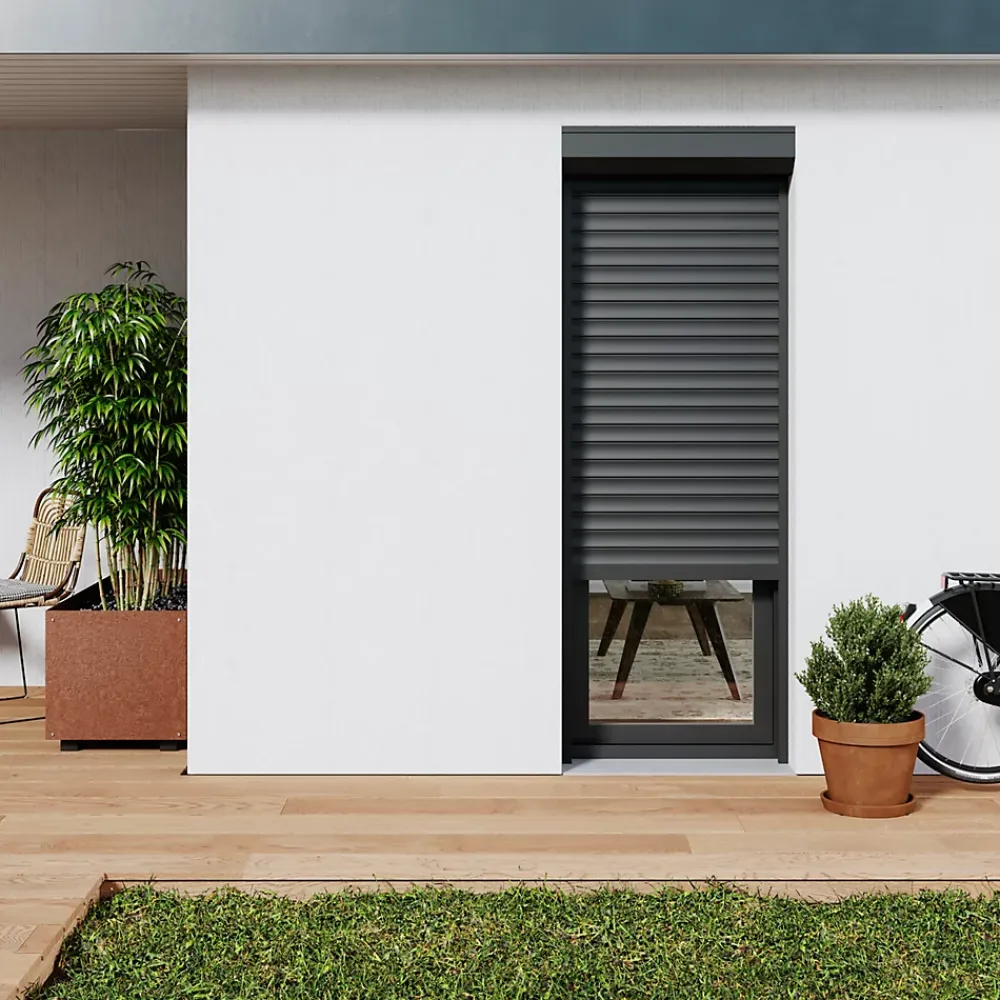 Fortia Volet Roulant<Volet roulant aluminium anthracite - ouverture motorisée - - l.140 x H.215 cm