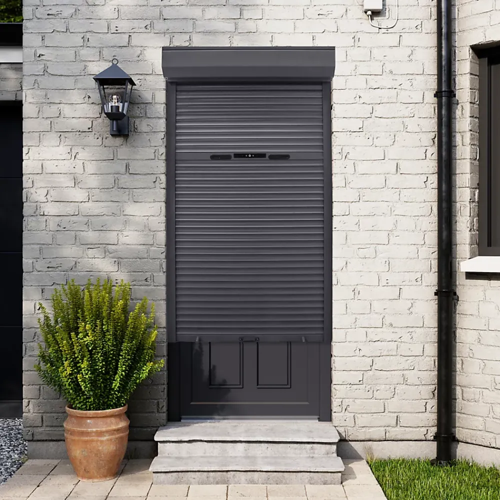Fortia Volet roulant aluminium anthracite - ouverture manuelle - - l.100 x H.220 cm- Volet Roulant