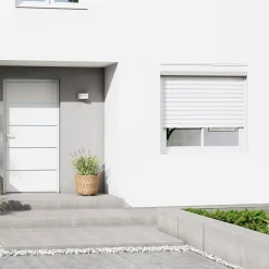 Fortia Volet roulant aluminium blanc - ouverture motorisée - - l.90 x H.155 cm- Volet Roulant