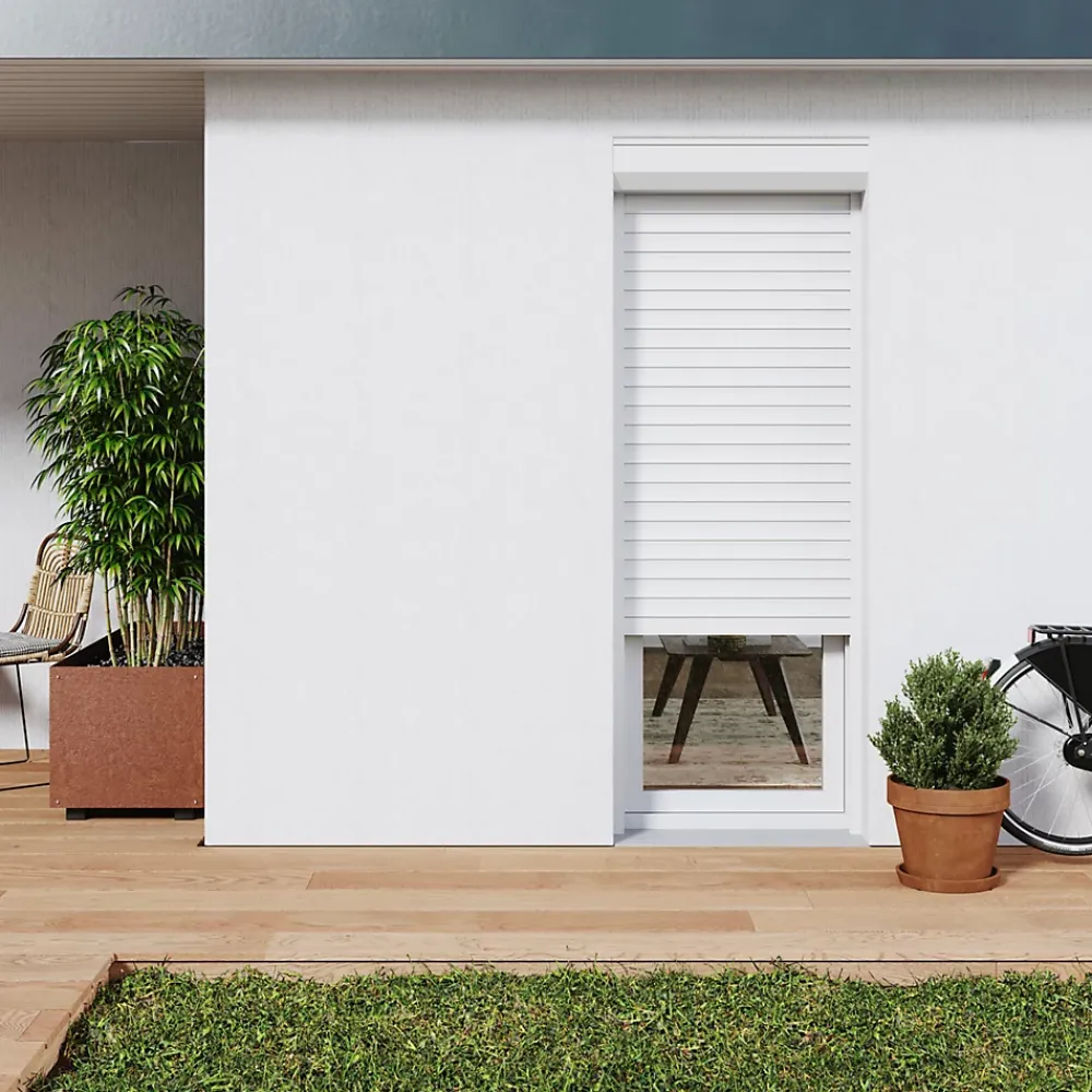 Fortia Volet Roulant<Volet roulant aluminium blanc - ouverture motorisée - - l.120 x H.225 cm