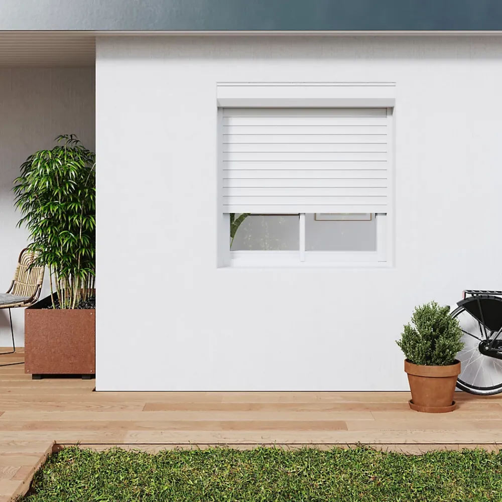 Fortia Volet Roulant<Volet roulant aluminium blanc - ouverture motorisée - - l.120 x H.125 cm