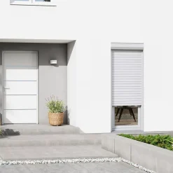 Fortia Volet roulant aluminium blanc - ouverture motorisée - - l.140 x H.215 cm- Volet Roulant