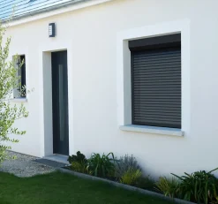 Avosdim Volet Roulant Électrique Filaire - Alu Gris Anthracite - L180 x H215 cm - Motorise - Recoupable- Volet Roulant